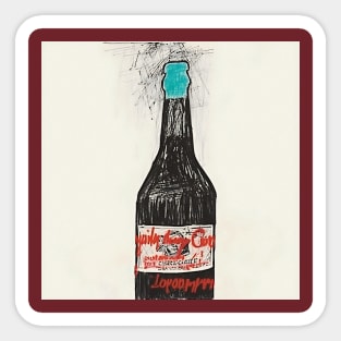 Wine bottle drawing Sticker